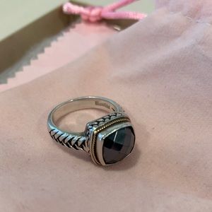 Black onyx and sterling silver w 18k gold detail